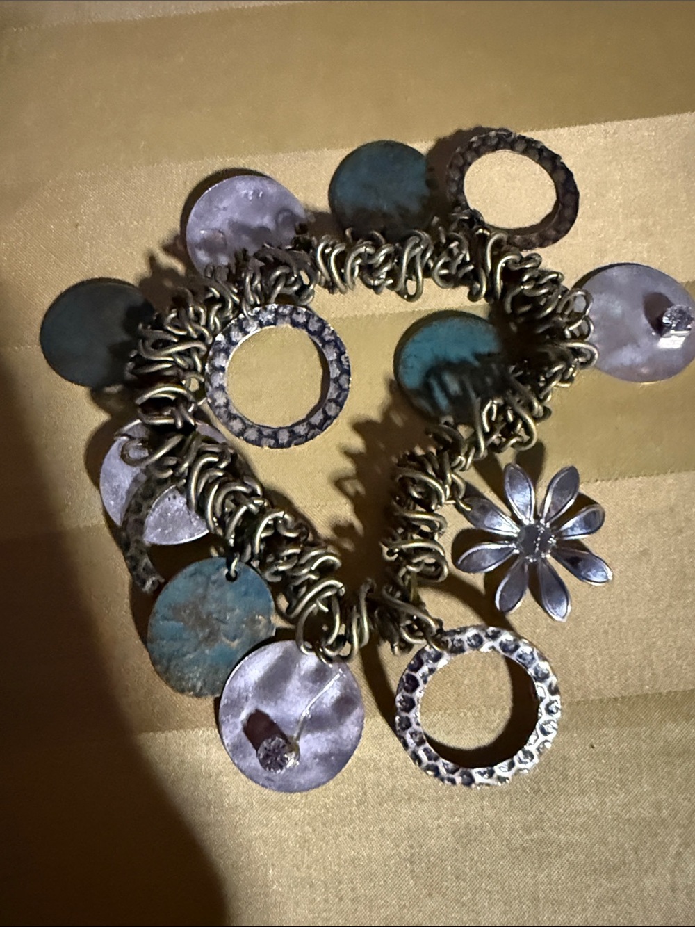 Boho Mixed-Metal Charm stretch Bracelet